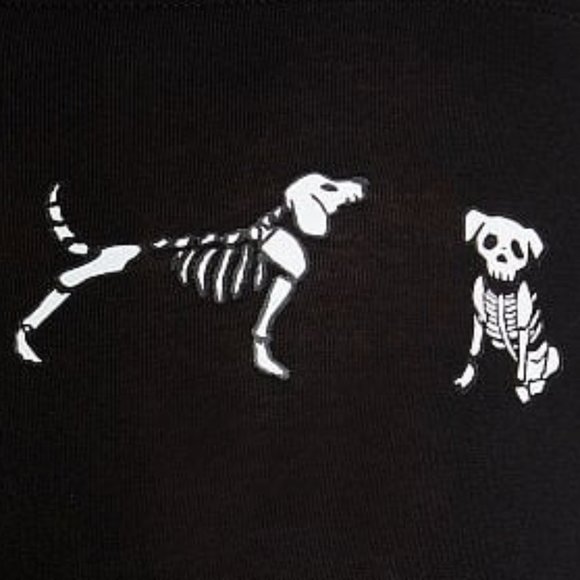 VS L HALLOWEEN PINK Cotton Boyshort Panty Skeleton Dogs Pups Animals NWT - Picture 2 of 9